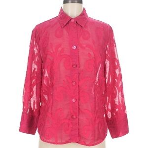 SOLD Coldwater Creek Fuchsia Sheer Blouse